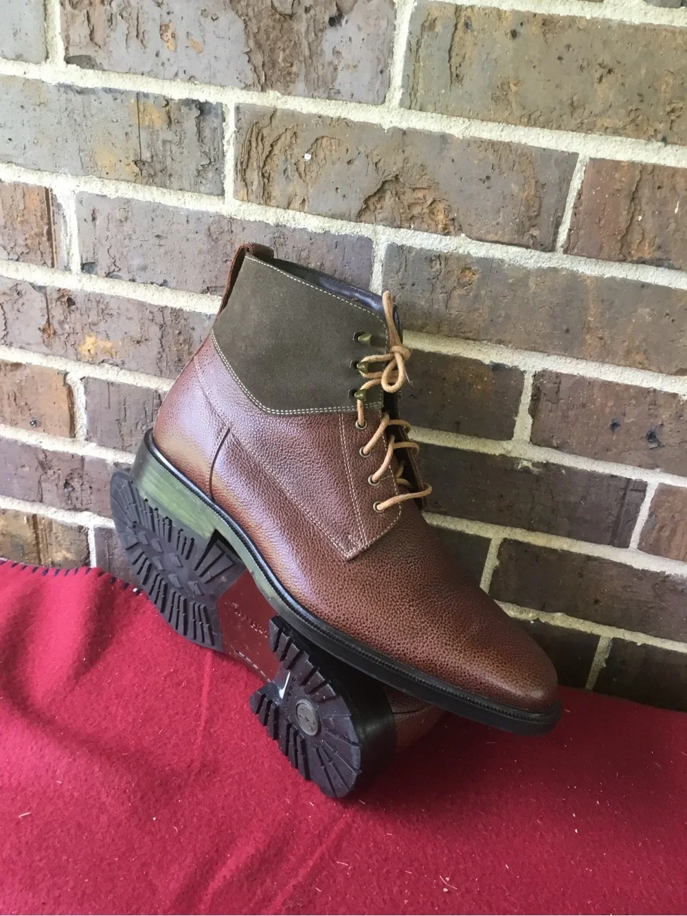 Cole Haan Brown Leather & Olive Chukka Boots